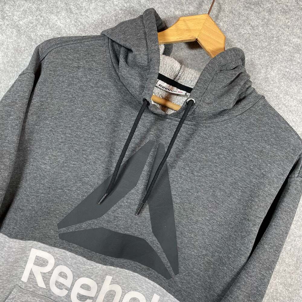Reebok Men's XL Active Delta Logo Two-Tone Fleece Pullover Hoodie‎